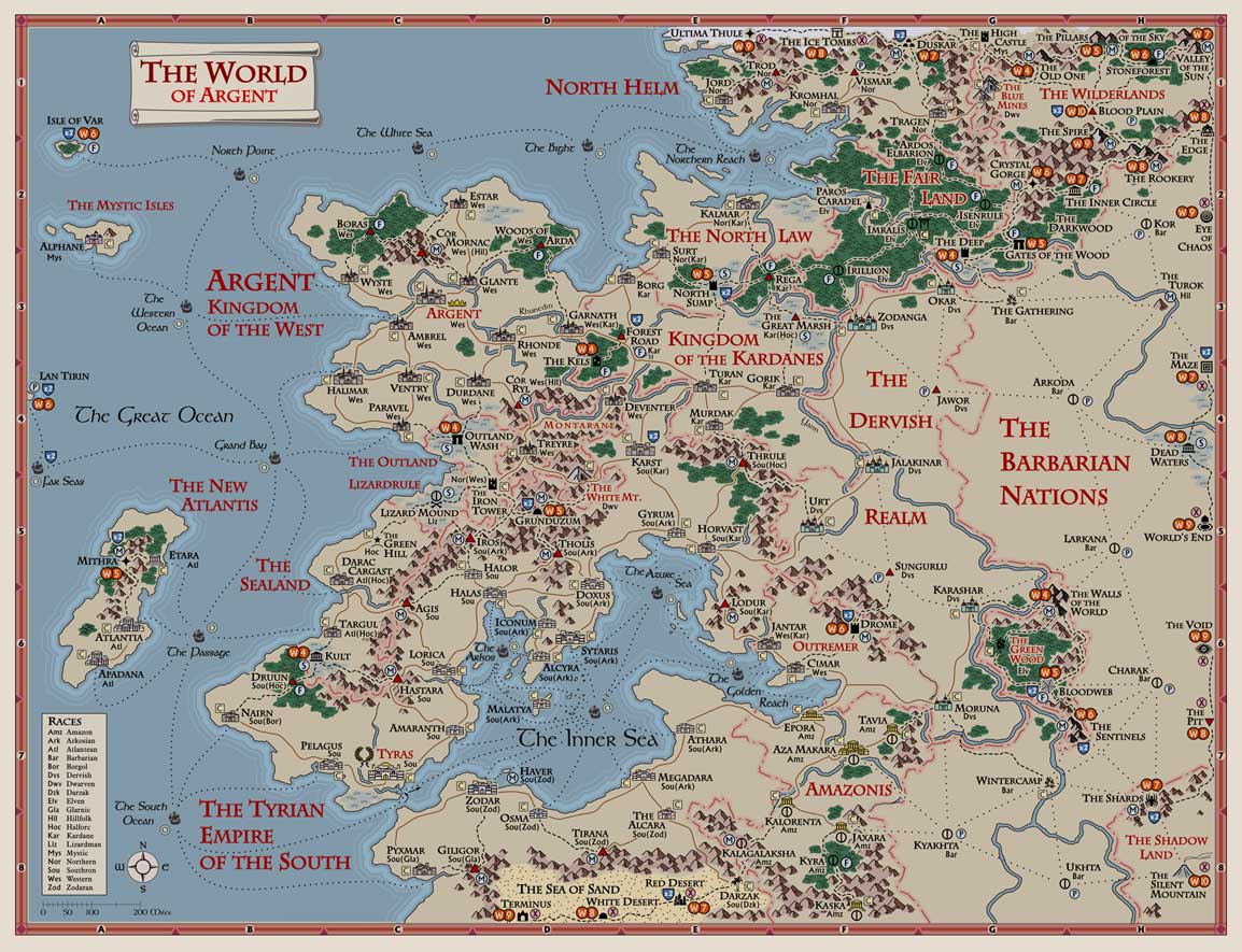 Map of the World of Argent - small